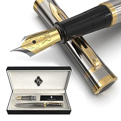 Wordsworth & Black Fountain Pen Set, Medium Nib, Includes 6 Ink Cartridges  and Ink Refill Converter, Gift Case, Journaling, Calligraphy, Smooth