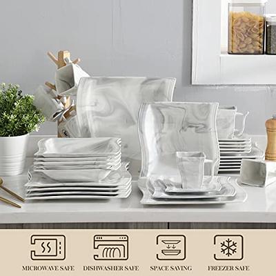 MALACASA 30-Piece White Porcelain Dinnerware in the Dinnerware department  at