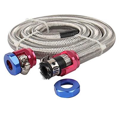 3Ft 6AN 3/8 Fuel Line Hose Braided Stainless Steel W/2pcs AN6