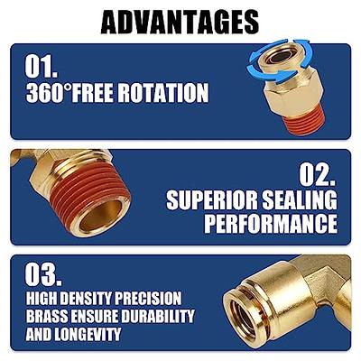 Dexepe 36 PCS Brass DOT Air Brake Line Fitting Assortment Kit 1/4