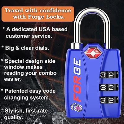 Forge Tsa Lock 4 Pack - Open Alert Indicator, Easy Read Dials