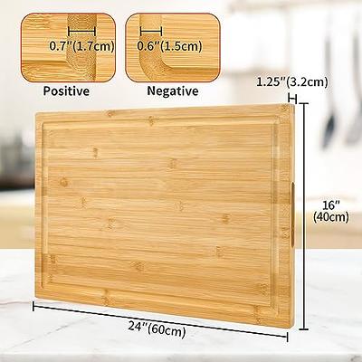 Organic Extra Large Bamboo Cutting Board - Extra Large Wood Cutting Board -  Bamboo Chopping Board for Meat Cheese and Vegetables - Large Wooden