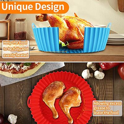 TMYIOYC 3-Pack Air Fryer Silicone Pot, 8.5 Inch Air Fryer Basket, Food  Grade Accessories, Reusable Air Fryer Liner, Replacement of Parchment Liners,  No Need to Clean the Fryer(For 5 to 6QT) 