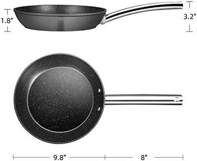 Machika Stainless Steel Pan with Non-Sticking Surface, Cooking Pan, Large  Skillet Perfect for Preparing Mediterranean Food, Sandwich Bottom, 3  Servings, 11 inches