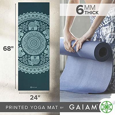 Gaiam Yoga Mat Premium Print Extra Thick Non Slip Exercise