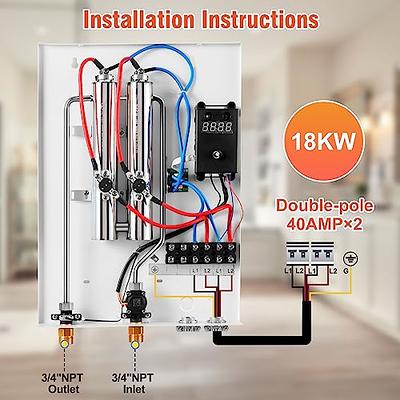 Tankless Hot Water Heater System 1500W Bathroom Kitchen Instant Electric  Water Heater Portable Wall Floor Mount Water Heater Shower