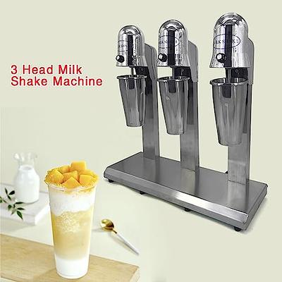 Tonchean Milkshake Maker Double Head Milk Shake Machines, Commercial Milk Shaker Mixer Stainless Steel Milkshake Blender, Electric Milk Shake Mixer