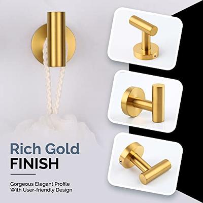 Angle Simple Bathroom Double Hook Brushed Gold, SUS304 Stainless Steel Bath  Towel Holder, Double Robe Hanger Wall Mount