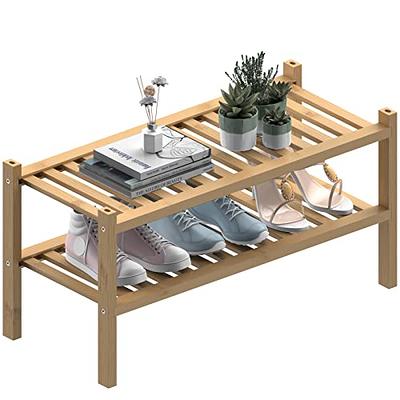 BirdRock Home Free Standing Bamboo Shoe Rack - 4 Tier Wood