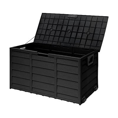 VINGLI 75 Gallon Outdoor Storage Box, Patio Deck Box Furniture with  Lockable Design, Plastic Storage Containers with Lid for Garden, Pool, Balcony