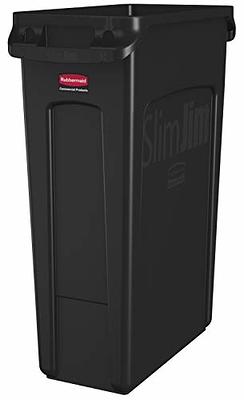 Rubbermaid Commercial Products Step-On 30-Gallon Black Steel Touchless Trash  Can with Lid at