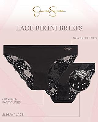 Jessica Simpson Women's Underwear - 6 Pack Microfiber Lace Bikini