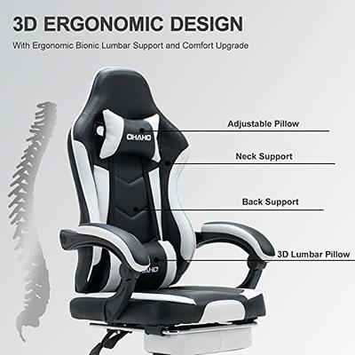 Massage Lumbar Cushion Racing Gaming Chair Reclining Backrest