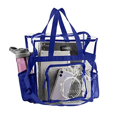 Clear Stadium Approved Tote Bag, 11x4x7-Inch Transparent Plastic Bag with  Zippers, Handles for Concerts, Sporting Events, Music Festivals, Work,  School, and Gym 