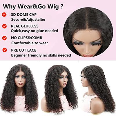 Lealife 26 Inch Water Wave Lace Front Wigs Human Hair Wigs for Women Wear &  Go