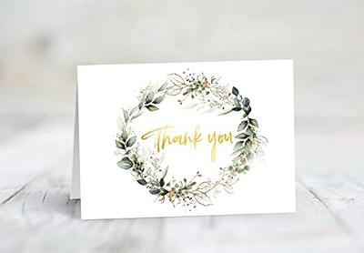 VNS Creations 100 pack Thank You Cards with Envelopes & Stickers