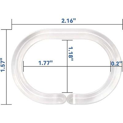 Dyiom Plastic Shower Curtain Rings Hooks, Shower Curtain Rings