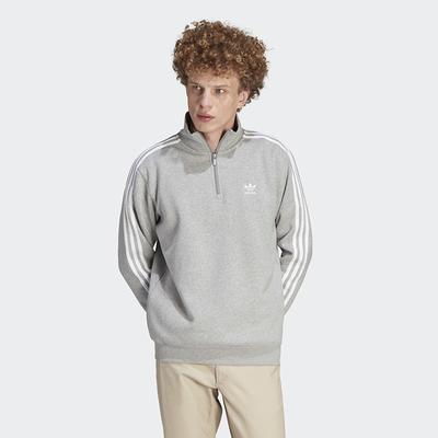 adidas Adicolor Classics Sweatshirt Mens Heather 3-Stripes Yahoo - M Medium Shopping Half-Zip Grey