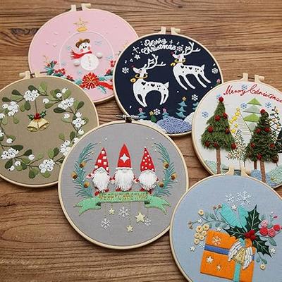 Embroidery Kit for Christmas Funny, Cartoon Cross Stitch Kits Beginners,  With Thread and Tools, for Adults