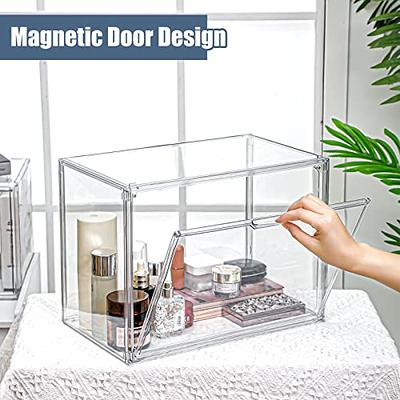 3 Packs Clear Handbag Storage Organizers for Closet, Plastic Acrylic Handbag  Purse Shoes Toy Display Case, Stackable Magnetic Drop Front Storage  Organizer 