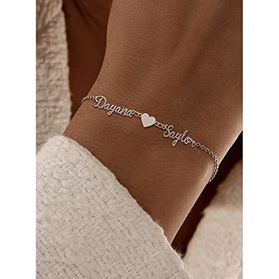 Custom Name Bracelet or Ankle Bracelets for Women Personalized Name Heart  Bracelets Stainless Steel Summer Beach Anklet Bracelets Customized Name  Jewelry for Girls (Name Heart Bracelets or Anklets-02) - Yahoo Shopping