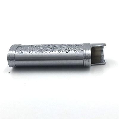 Metal Lighter Case Holder Cover fits BIC Full Standard Size Lighter J6 in  Silver
