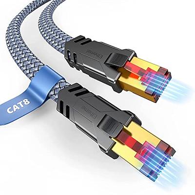 Cat 7 Ethernet Cable 3 ft 2 pack LAN Cable Internet Network Cord for PS4,  Xbox, Router, Modem, Gaming, Black Flat Shielded 10 Gigabit RJ45 High Speed  Computer Patch Wire. 