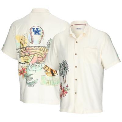 Men's Tommy Bahama White Florida A&M Rattlers Coconut Point Palm Vista  IslandZone Camp Button-Up Shirt