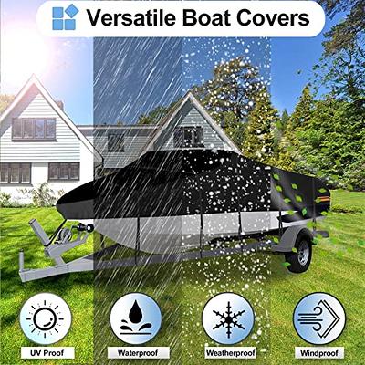 OutdoorLines Waterproof Boat Covers 17-19 Ft Long - Heavy Duty UV Resistant Trailerable  Boat Covering for V-Hull,Tri-Hull, Bass Boat, Runabout Boat,  Fish&Ski,Pro-Style Fishing Boat, Black - Yahoo Shopping