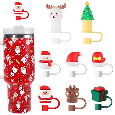 6 PCS Christmas Theme Straw Cover Caps, for Stanley 30&40 Oz