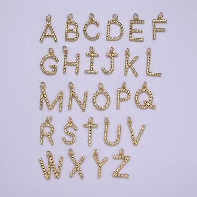 Dainty 14K Gold Filled Tiny Twisted Initial, Letter Alphabet Rope