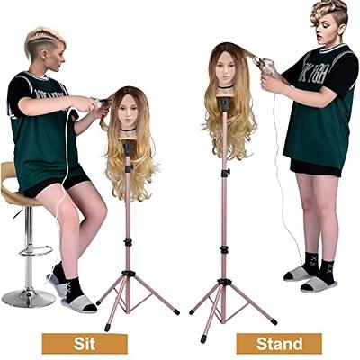 Klvied Metal Mannequin Head Stand, Reinforced Wig Stand Tripod for Styling,  Adjustable Wig Head Stand Holder for Cosmetology Hairdressing Training,Rose  Golden(Mannequin Head Not Included) - Yahoo Shopping