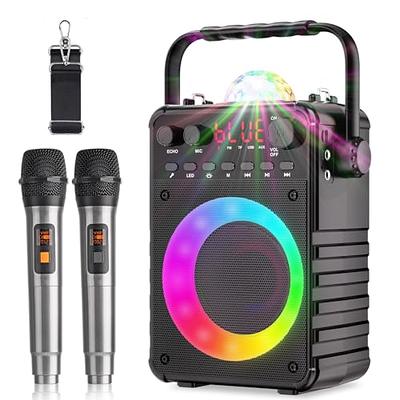 Mini Karaoke Machine for Kids & Adults, Karaoke Machine with 2  Microphones,Portable Handheld Microphone and Speaker Set,Retro Speaker  System with Disco Light,Gifts Home Party KTV (Black with 2MIC) - Yahoo  Shopping
