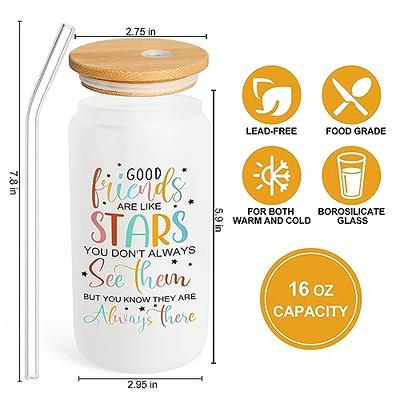 Tumbler Water Glass Tumbler Glass Water Bottle with Straw, Thank You Gifts for Women Coworkers Friends, Birthday Gifts Appreciation Gift, Size: One