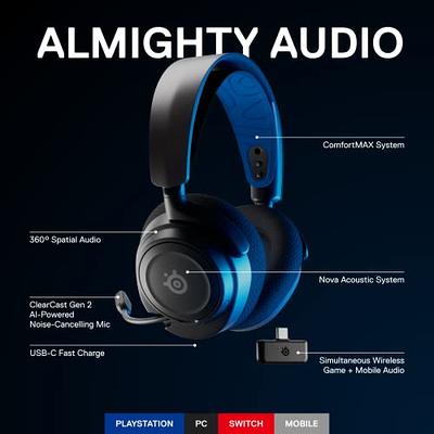 SteelSeries Arctis Nova Pro Wireless Multi-System Gaming Headset - Premium  Hi-Fi Drivers - Active Noise Cancellation - Infinity Power System -  ClearCast Gen 2 Mic - PC, PS5, PS4, Switch, Mobile 