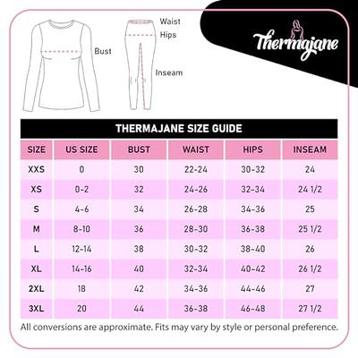  Thermajane Long Johns Thermal Underwear For Women Scoop Neck  Fleece Lined Base Layer Pajama Set Cold Weather