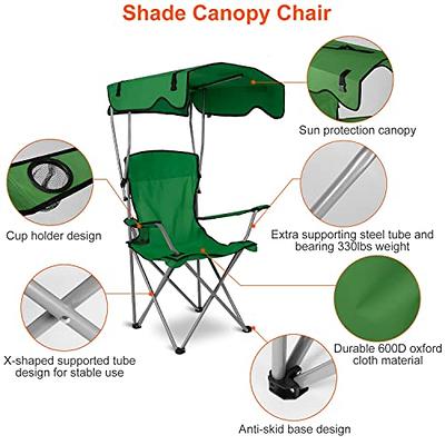 Folding Camping Chairs With Canopy Shade Portable Heavy Duty Outdoor Beach  Chair