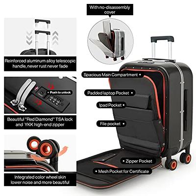 Hanke Carry On Luggage, Suitcase with Wheels & Front Opening, 20in Spinner  Luggage Built in TSA Aluminum Frame PC Hardside Rolling Suitcases Travel