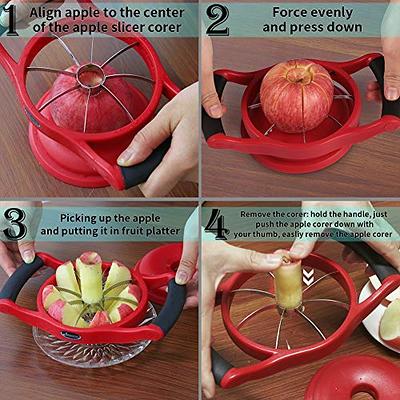 Apple Corer Slicer Fruit Cutter Stainless Steel Press Chopper Kitchen Tool  NEW