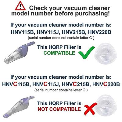 HQRP Filter for Black+Decker HNV115B, HNV115J, HNV215B, HNV220B series Hand  Vac Vacuum Cleaners, EVF100