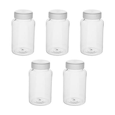 2pcs 500ml PP Plastic Wide Mouth Cylinder Liquid Storage Bottle Container White | Harfington