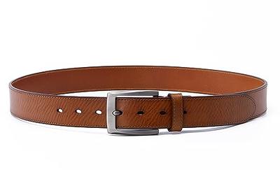 Buy KEECOW Men's 100% Italian Cow Leather Belt Men With Anti-Scratch  Buckle,Packed in a Box, Brown-1008, 34-38 at