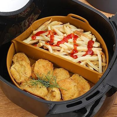 Silicone Air Fryer Liners 2 Pack with Silicone Glove - 8 inch for 4 to 7 QT  - Reusable Air Fryer Pot - Air Fryer Inserts for Oven Microwave