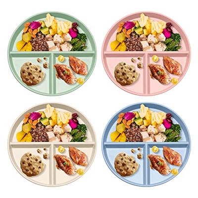 Portion Control Plates 10 Inch (4 Pack) Divided Plate Adults Plastic 3  Compartment Dinner Plate Perfect for Bariatric Diet Weight Loss Healthy  Eating