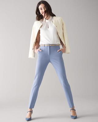 Women's Elle Slim Ankle Comfort Stretch Pants in Light Blue size