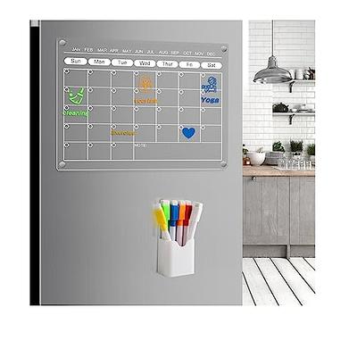 Premium Magnetic Wet/Dry-Erase Blackboard for Refrigerator (Fridge  Chalkboard) - 17.5x13.5 Large Size Black Organizer (Stain Free), 8  Liquid Neon Chalk Markers