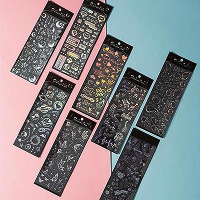 Korean Deco Stickers Set, DIY Colorful Glitter Self Adhesive Stickers with  Cute Animal Pattern, Kpop Potocard Korean Stickers, Cute Deco Stickers for