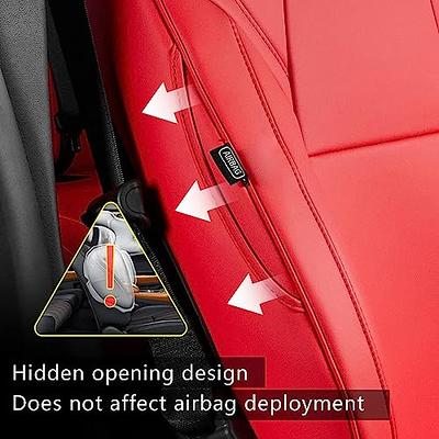 Maysoo Tesla Model 3 Seat Covers Nappa Leather Car Seat Covers, for Tesla  Model 3 2023 - 2017 Car Interior Cover All Weather