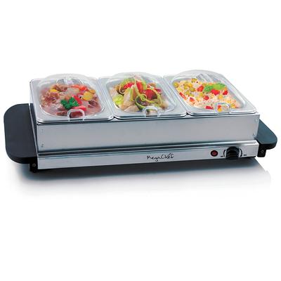 Chefman Electric Buffet Server + Warming Tray w/Adjustable Temperature & 3  Chafing Dishes, Hot Plate Perfect for Holidays, Catering, Parties, Events 