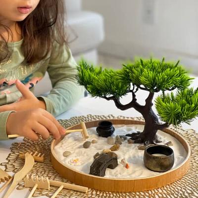 Japanese Zen Garden for Desk - Zen Garden Sand Kit, Artificial Bonsai Tree,  Rakes & Accessories - Japanese Decor Office Home Desktop Relaxation Sandbox  Decor. 9.5 Inches Wooden Round Tray - Yahoo Shopping